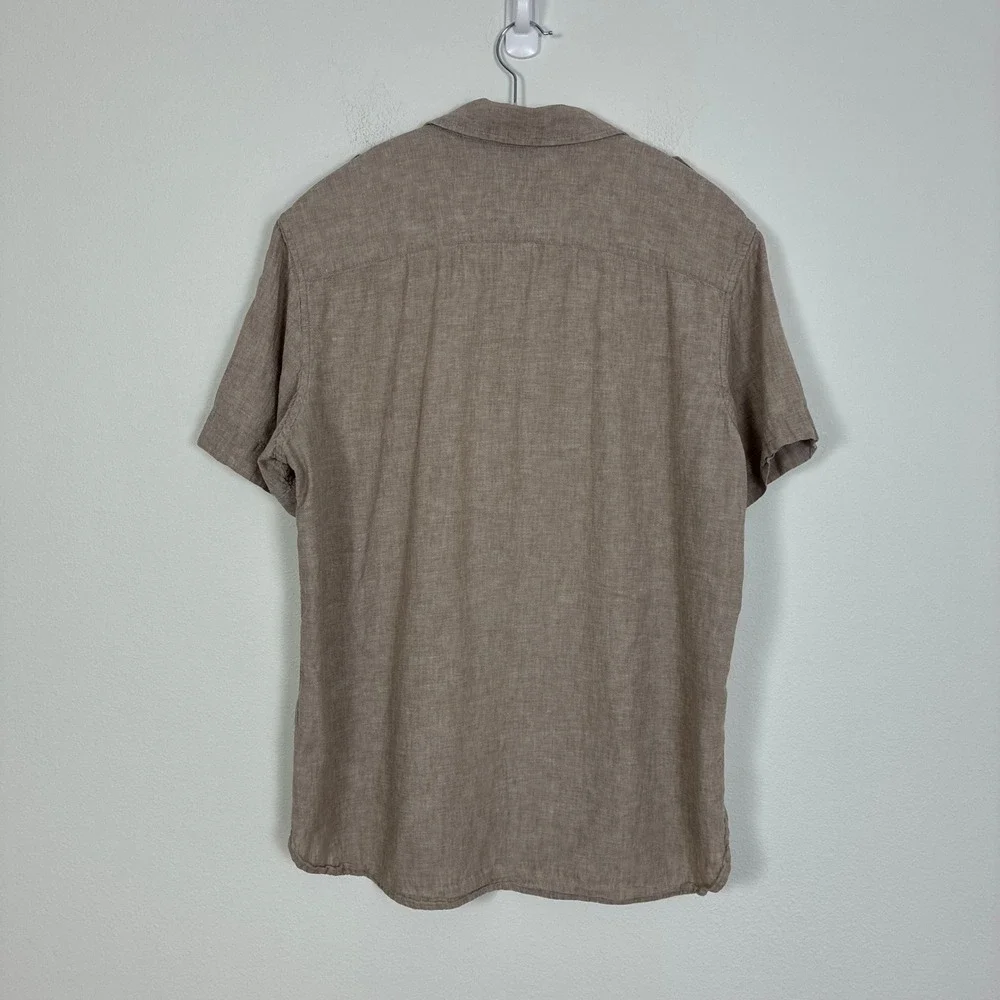 Banana Republic Linen Cotton Safari Short Sleeve Button Down Shirt Men's Medium